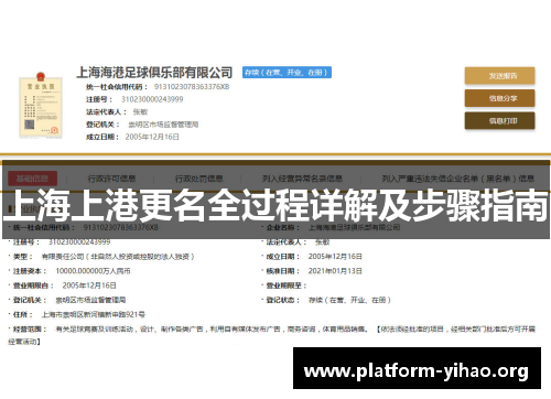 上海上港更名全过程详解及步骤指南