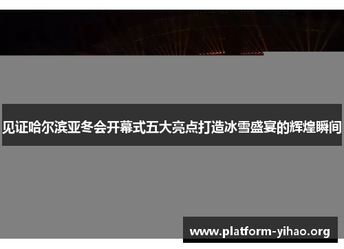 见证哈尔滨亚冬会开幕式五大亮点打造冰雪盛宴的辉煌瞬间
